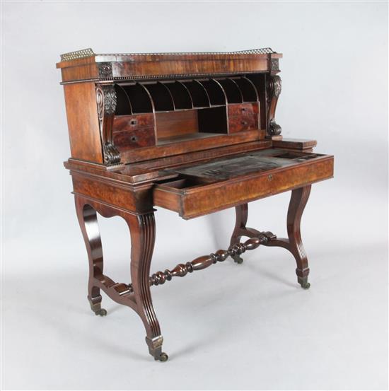 A George IV mahogany metamorphic writing desk, W.3ft 9in.
